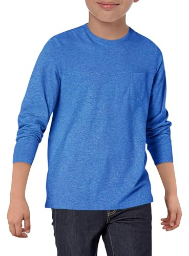 Haloumoning långärmad t-shirt för pojkar bröstficka | Bröstficka, vanliga toppar, sport, ledig, enkel, mjuk, lätt, ledig, skolkläder, barn, barn