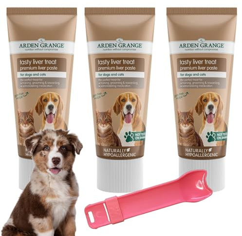 Nestico Liver Paste for Dogs & Cats – Grain-Free Dog Pâté Tube with Nutrient-Rich Liver – Training Reward, Treat & Medication Aid – Includes Squeeze Spoon – 3 x 75g