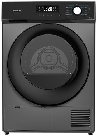 Cecotec Secadora de Ropa Bomba de Calor 8 kg Bolero Dresscode Dry 8330 Steel, 15 programas, Clase E, Funciones como Secado Automático, Planchado Fácil, Stop&Go, Tambor Giro Bidireccional, Inox