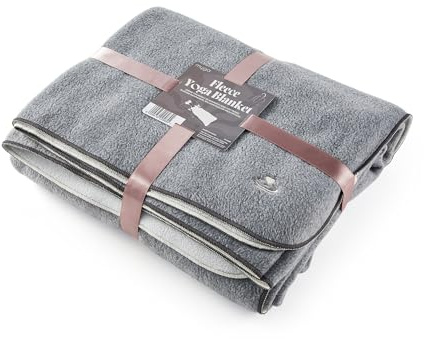 Myga Reversible Fleece Yoga Blanket - Soft, Warm & Lightweight Blanket for Yoga, Meditation and Relaxation - Machine Washable & Cozy Throw for Home & Travel - Large, 200cm x 145cm
