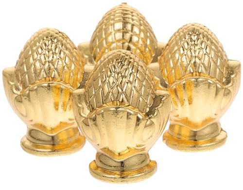 Toddmomy 4 piezas Decorativas Remates para Lámparas de Mesa y Accesorio Retro Dorado Embellecedor Vintage para Pantallas de Finiales Elegantes