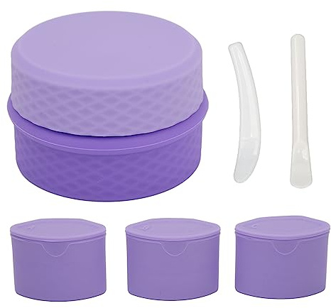 Bluebone – Ensemble de récipients de Maquillage en Silicone de Voyage, avec 3 distributeurs, Pots de crème vides Rechargeables en Silicone avec couvercles scellés et cuillère