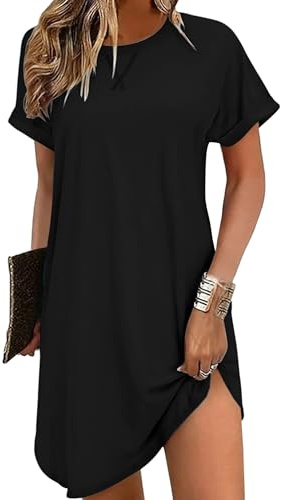 Litherday Nighties for Women Short Sleeve Women's Nightwear Nightdresses with lotus leaf border Soft Ladies Nightshirts Night Gown Sleepwear S-XXL