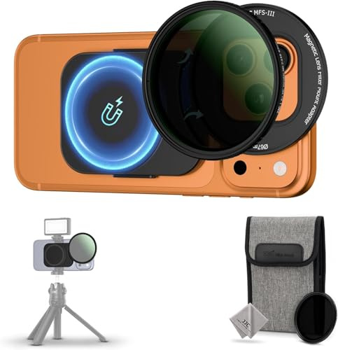 Upgraded 67mm ND Filter for iPhone 17, Magnetic Lens Filter Adapter with ND2-128 Variable ND Filter for iPhone 17 16 15 14 Pro Pro Max Plus, Phone Lens Filter Mount with 1/4-20 Screw & Cold Shoe