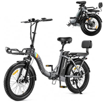 TF02 Electric Bike for Adults, 20”*3.0 Fat Tires Folding Electric Bicycle