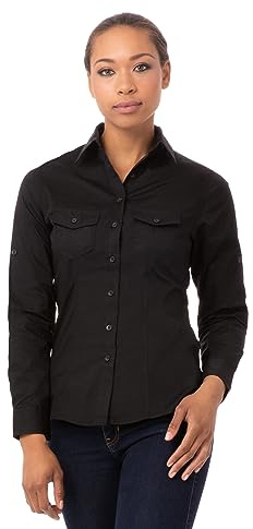 Chef Works Women's Pilot Shirt, Black, Large