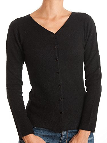DALLE PIANE CASHMERE Cardigan Femme 100% Cachemire - Noir, M