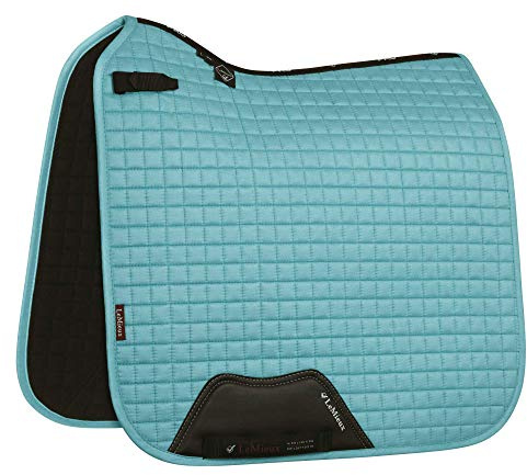 LeMieux Dressage Suede Square Saddle Pad - Saddle Pads for Horses - Equestrian Riding Equipment and Accessories (Azure - Large)