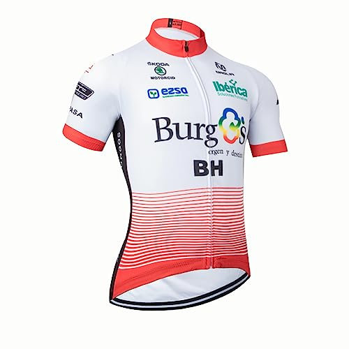 louizumify Professionelle Herren-Reitbekleidung mit kurzen Ärmeln, elastisches und atmungsaktives Material, Sonnenschutz, 3 Taschen