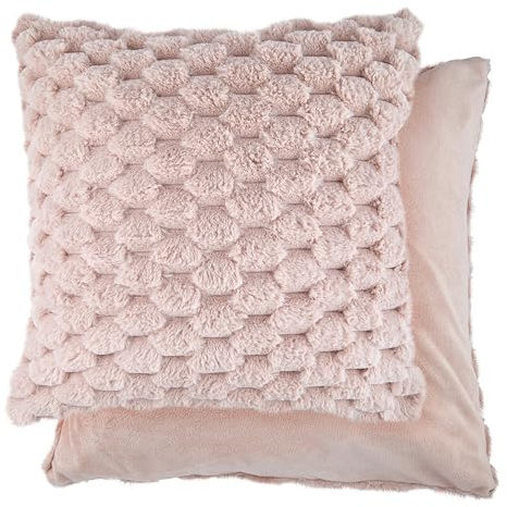 Emma Barclay Lush Luxury Faux Rabbit Fur Cushion Cover (Blush Pink)