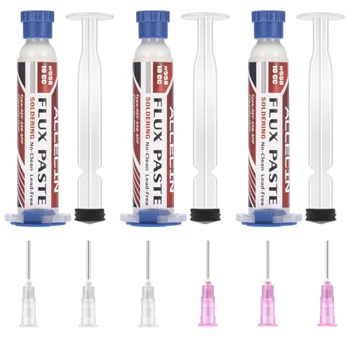 ALLECIN 3 Pièces Flux Soudure Sans Nettoyage 10mL Flux de Pâte à Souder Sans Plomb Flux de Pâte à Braser 10CC Solder Flux Paste à la Colophane AEC-558 pour SMD PCB BGA Électronique