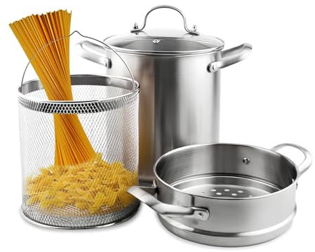 XNXYSMKJ Marmite à pâtes, marmite à Asperges en Acier Inoxydable pour Spaghetti, friteuse