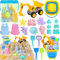 Strand Sandspielzeug Set, Strandspielzeug Junge mit Faltbarer Eimer Tasche, Sandspielzeug Kinder mit Bagger Sandkasten Spielzeug, Spielstabil Sandspielzeug ab 3-12 Jahr für Kinder Jungen Mädchen (A)