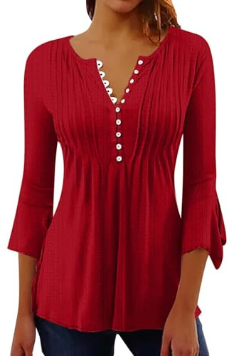 Cocila T-Shirts Mamma Offerta Blusa Donna No Stiro Tessuto per Camicia Senza Colletto Cotone Curvy Magliette Manica Corta Maglietta Verde da Lavoro Blu Carrera Primaverile Pizzo Estiva