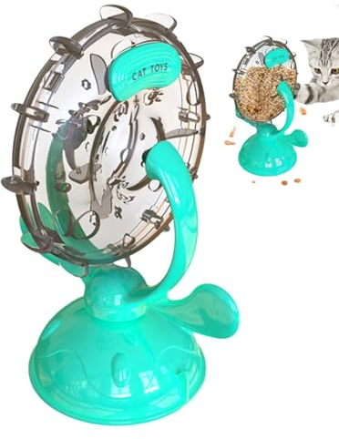 Kattgodisdispenser | Pariserhjulsleksak med stor sugkoppsdesign, kattgodismatdispenser for husdjur, långsam matning