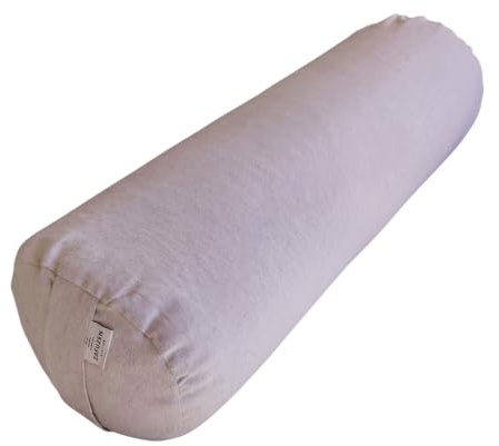ZAFUZEN Yoga Bolster zylindrisch, Bezug waschbar 60 × 20 cm – Sand