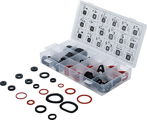 BGS 8059 | Dichtring-Sortiment | Gummi und Fiberglas | 141-tlg.