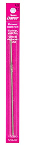 Susan Bates 12106-B 1 5-1/2-Inch Silvalume Aluminum Crochet Hook, 2.25mm, Silver Green