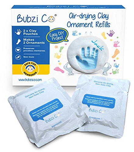 Baby Handadruck Fußabdruck 2X lufttrocknender Lehm Ornament uffüllen für Neugeborene und Kleinkinder, personalisierte Andenken für Kinderzimmer Dekor-tolles Baby Geschenk