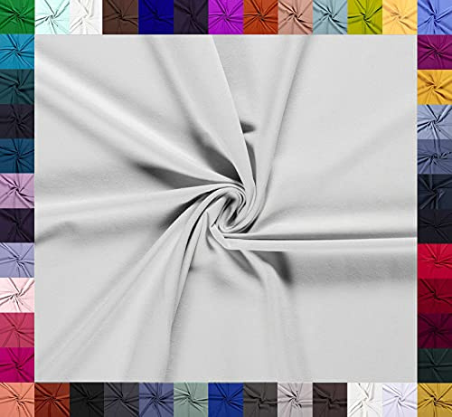 0,5m Baumwoll-Jersey uni 8% Elasthan Baumwollstoff elastisch Meterware Jersey-Stoff Oeko-Tex Kl 1, Farbe:grau