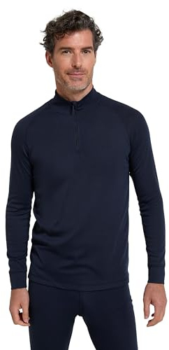Mountain Warehouse Talus Mens Thermal Zip Neck Top | Lightweight & Comfortable IsoTherm Soft Base Layer, Comfy, Warm & Moisture Wicking & Quick Dry Skins for Active Wear & Winter