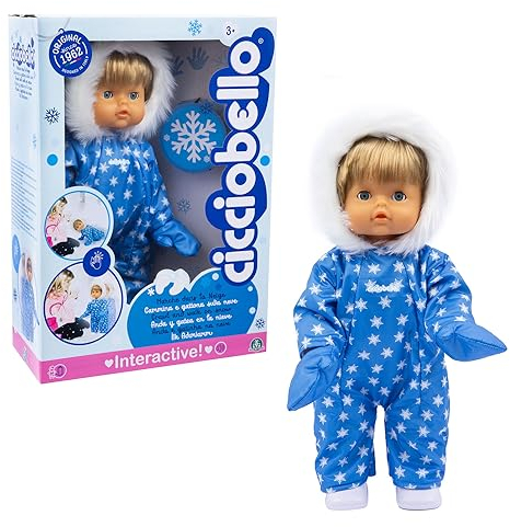 CICCIOBELLO, Giochi Presziosi, CCBD6 Walking im Schnee, 42 cm, Harter Körper, interaktives Gehen oder Rampe, Winterkleidung, Spielzeug für Kinder ab 3 Jahren