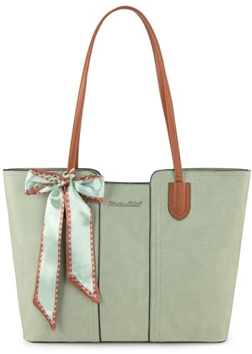 Montana West Tote Bags for Women Medium Top Handle Satchel Purses Large Shoulder Handbag Hobo Bags Green MWC-323GN