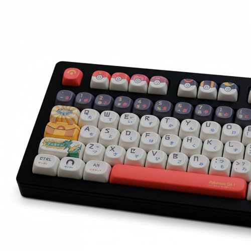 Concutelly PBT Keycaps 151 Keys MOA Profile Cute Japanese Anime Theme Keycaps Set for Mechanical Keyboard, Compatible with ANSI, 60%, 65%, 75%, TKL, Full-Sized Layout