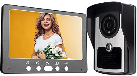 HUIOP Sonnette Intelligente WiFi interphone vidéo Sonnette avec caméra vidéo Sonnette 7 Pouces écran LCD Support déverrouillage à Distance APP,interphone de Porte