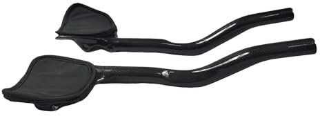 Roadkey Aero Bars TT Fahrrad Armlehne Lenker Kohlefaser Aerobar Triathlon 380 mm Carbon Aero TT Bar 30° Fahrradverlängerung 31,8 mm TT Armlehne Lenker für Rennrad (3K Glanz Schwarz 30°)