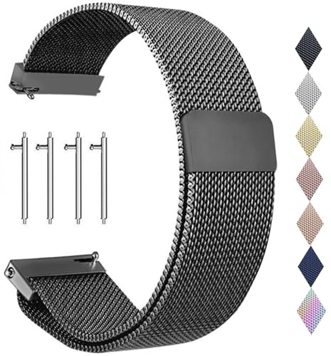 PDSQL Pulsera de Malla de Acero Inoxidable, Pulsera Metálica de Repuesto con Hebilla Magnética, Compatible con Relojes Inteligentes, Para Hombres y Mujeres