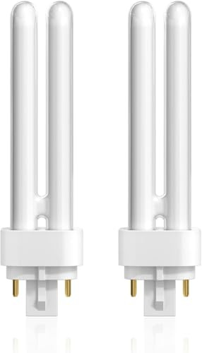2 x Luxsa Lighting 13W CFL G24D-1 2 Pin Compact Fluorescent Light 13W PLC Tube Bulbs 870LM Energy Saving G24d-3 Compact Fluorescent Lamp CFL Light Bulbs 4000K Cool White Double Turn 2U Tube