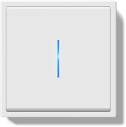BSEEDLIFE Interruptor Pared,Interruptor Conmutador de Pared con Marco de PC con LED Indicador,1 Gang 2 Vías 80 * 80mm,Fácil Instalación Diseño de Gancho de Garra,Blanco