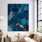 ALTCIRNMD Stampa Su Tela Crack Ink Blu Oro Quadro Su Tela Pittura Acquerello Astratto Quadri Moderni Soggiorno Casa Camera Da Letto Pittura Decorazioni Parete 50X70Cm