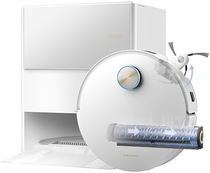 dreame Aqua10 Ultra Roller Complete Robot Vacuum Cleaner with Mop, 30,000Pa, Clears 8cm Obstacles, Roller Self-Cleaning, Carpet Protection, Auto-Empty,100% Detangling, Avoids 240+ Objects, White