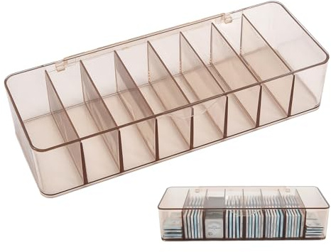 WEESTAAMO Acrylic Daily Contact Lens Organiser - Clear Storage Box with Lid for Disposable Lenses, Versatile Bathroom Holder for Cosmetics, Hair Accessories & Jewellery (26cm)