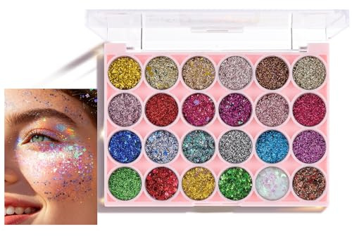 Prreal 24 Couleurs Body Glitter Gel Palette,Visage De Paillettes
