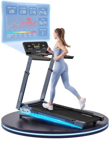 Tapis de Course Adaptatif IA : Vitesse et Inclinaison Automatiques, Coach IA en Temps Réel, Contrôle Cardiaque Intelligent, Moteur 5,0 HP, Charge Max 200 kg, pour Débutants