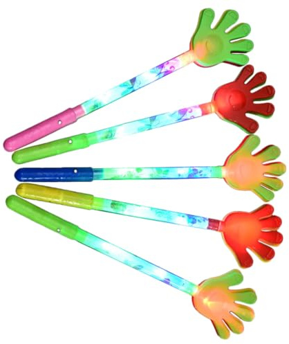COHEALI Aplausos Luminosos Color Aleatorio para Cumpleaños y Acción de Gracias de Cinco Dedos de Plástico 5 Piezas Sonido Fuerte y Luces LED para Fiestas y Conciertos