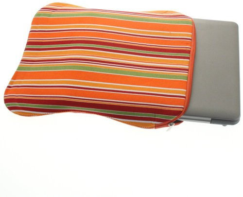 15.4 Neoprene Laptop Case Sleeve Stripe Orange 99