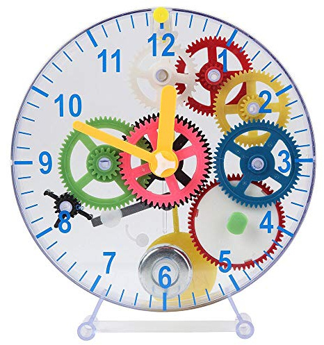 Lily's Home 31 Pieces Do-It-Yourself Children's First Puzzle Clock Kit, No Batteries Required, Learn How Clock Gears Work, Colorful and Educational Gift for Kids, Mechanical, Multi-Colored