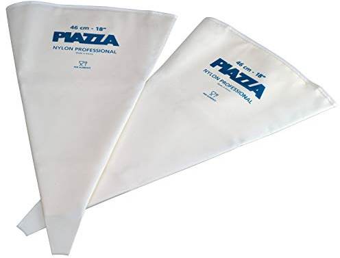 PIAZZA - Sac a Poche Professionali Senza Beccucci - Confezione 2 Sacchetti da 46 cm - Per Realizzare Decorazioni su Dolci, Torte, Cioccolatini e Pasticcini - Riutilizzabili e Resistenti in Nylon
