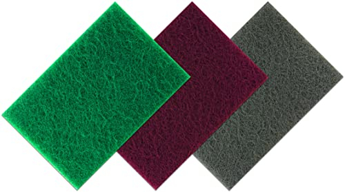 20 x INDASA NYLON WEB Streifen von P180-P1500 - Schleifvlies-Pads -150 x 230 mm - Hand Pads - Schleiffleece zum Schleifen, Polieren von Metall, Holz, Stahl, Edelstahl (Grün P180-P300)