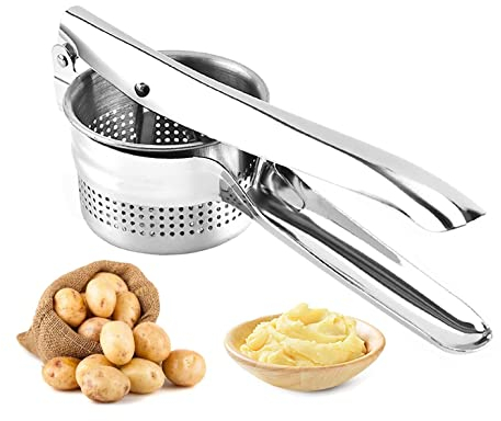 NEWLINE NY Schiacciapatate in acciaio inox, strumento di qualità commerciale per schiacciare frutta o cibo