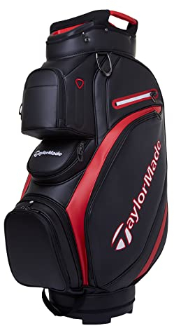 TaylorMade Golf Deluxe Cart Bag 2023, Black / Red, Einheitsgröße