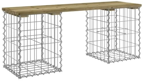 Banc de jardin design gabion 103x31x42 cm bois de pin imprégné