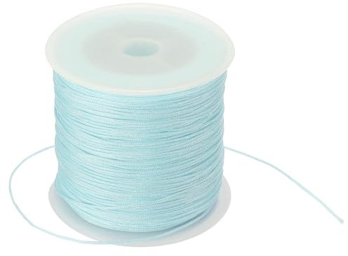 PATIKIL 0,8mm x 109 Iarde Nylon Raso Corda Nylon Perline Stringa Annodare Corda Catena Intrecciata Fune per Bracciali Gioielli Rifinitura Nodo Cinese Cielo Blu