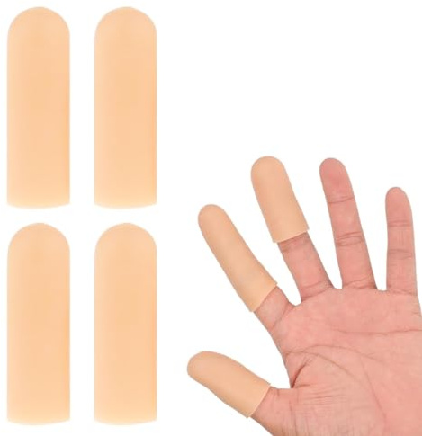 4PCS Protector de Dedos de Gel Funda de Dedos de Mano de Silicona Manga de Dedos para Agrietamiento de Dedo Gatillo de Dedo