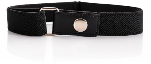 Olata Kindergürtel mit Bequemer Gummizug und Druckknopf (1-6 Jahre). Schwarz