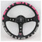 Sportlenkrad,Drifting Steering Wheel,Lenkrad Rote Stickerei Vertex Echtes Leder Drift Sport Lenkräder(Pink)